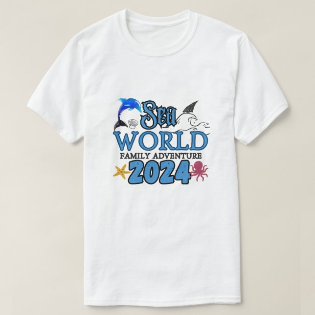 Sea World Family Adventure 2024,family vacation  T-Shirt (Design Front)