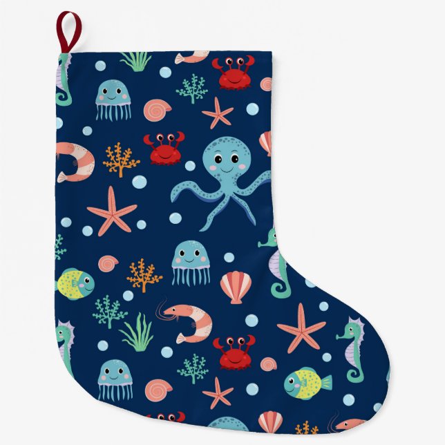 Sea World Large Christmas Stocking (Front)