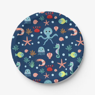 Sea World Paper Plate