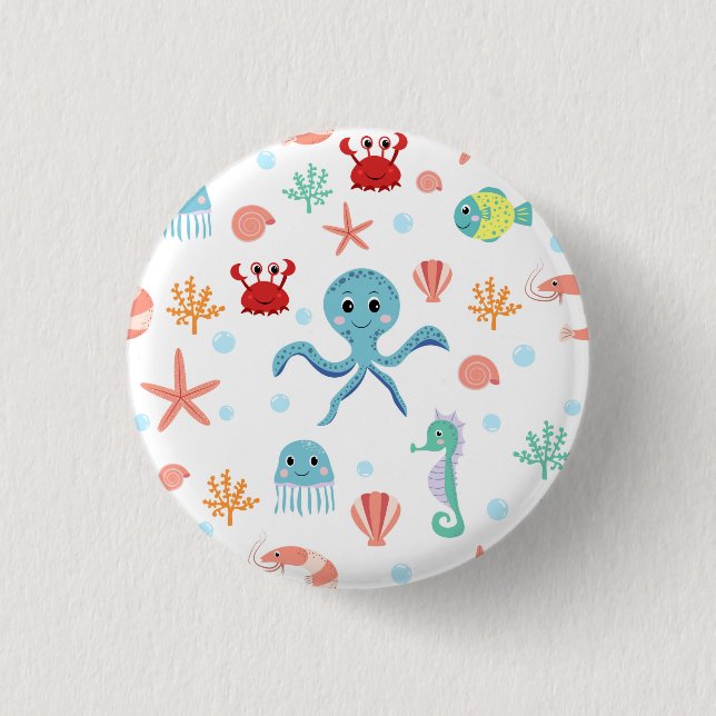 Sea World pattern 3 Cm Round Badge (Front)