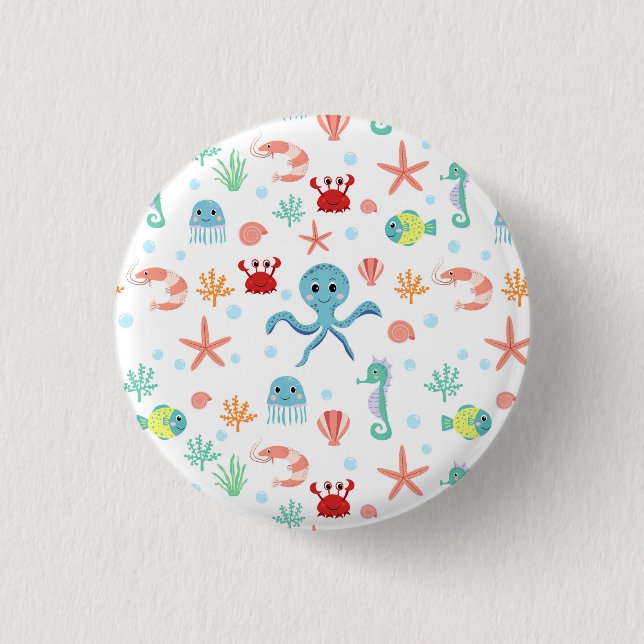 Sea World pattern 3 Cm Round Badge (Front)