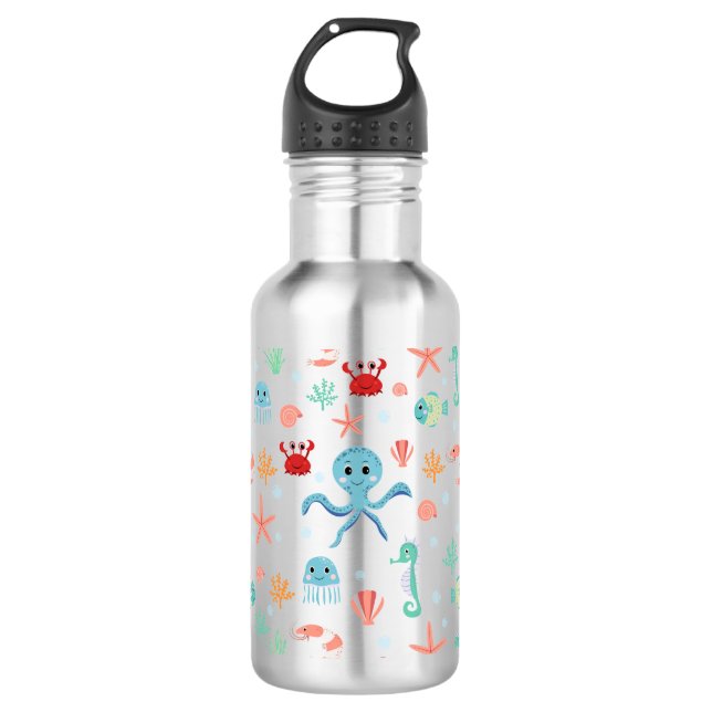 Sea World pattern 532 Ml Water Bottle (Front)
