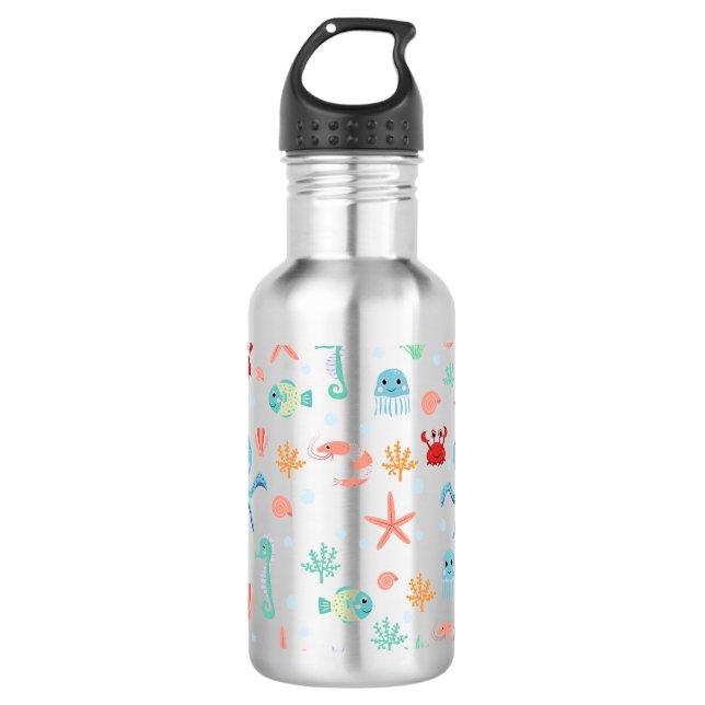 Sea World pattern 532 Ml Water Bottle (Front)