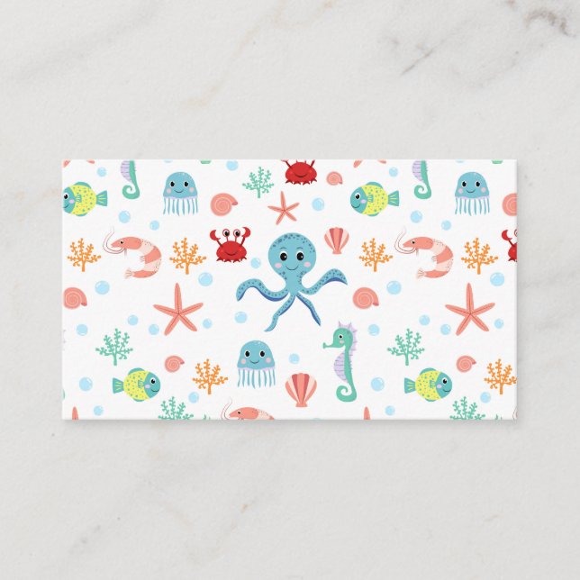 Sea World pattern Business Card (Front)