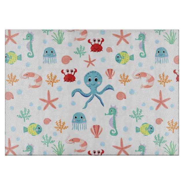 Sea World pattern Cutting Board (Front)