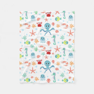 Sea World pattern Fleece Blanket