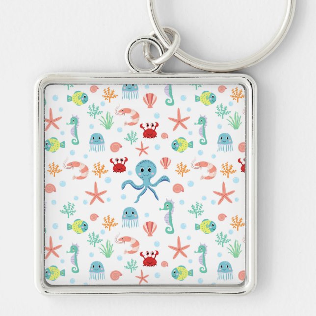 Sea World pattern Key Ring (Front)