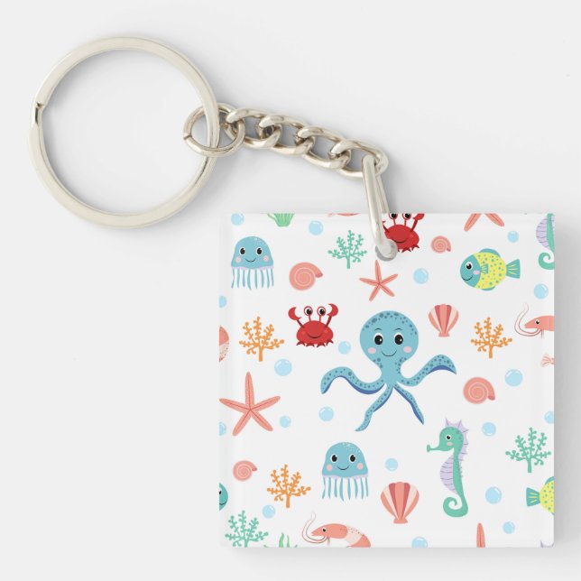 Sea World pattern Key Ring (Front)