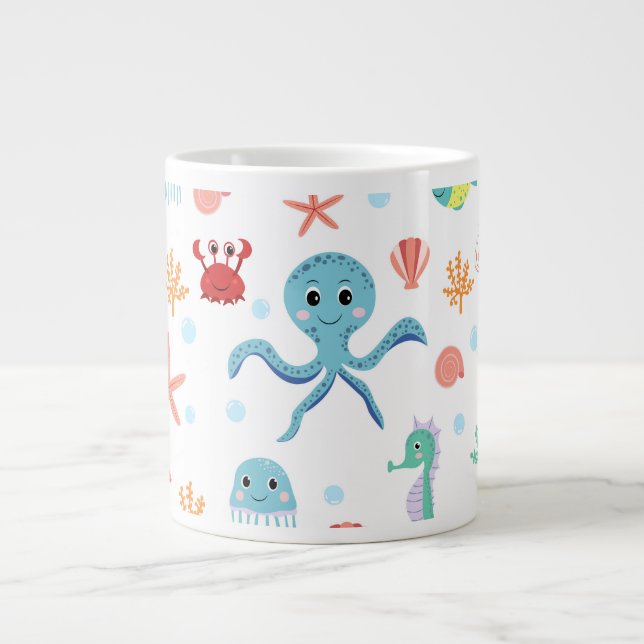 Sea World pattern Large Coffee Mug (Front)