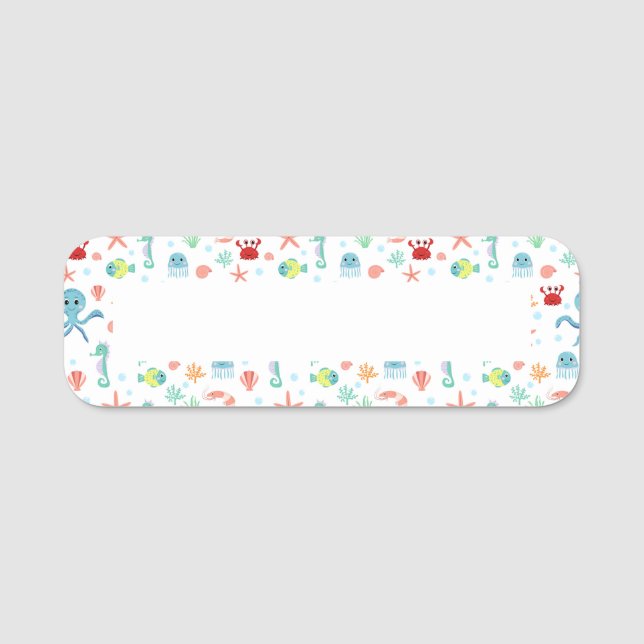 Sea World pattern Name Tag (Front)