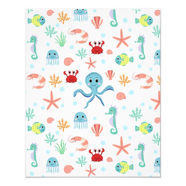 Sea World pattern Photo Print (Front)