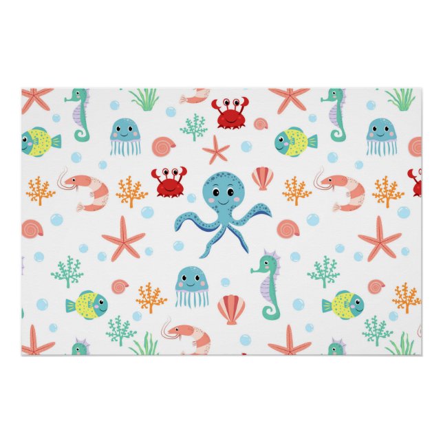 Sea World pattern Poster (Front)