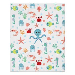 Sea World pattern Poster
