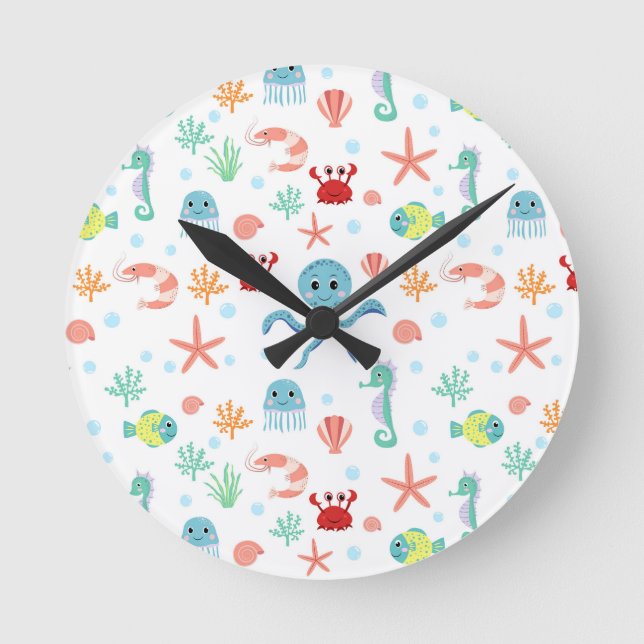 Sea World pattern Round Clock (Front)