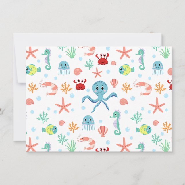 Sea World pattern Save The Date (Front)