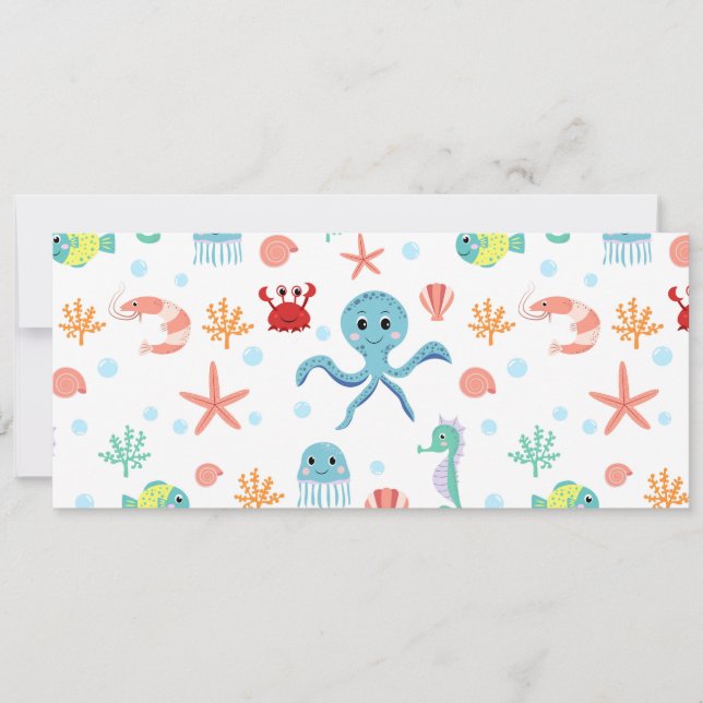 Sea World pattern Save The Date (Front)