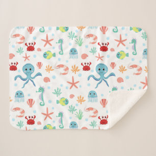Sea World pattern Sherpa Blanket