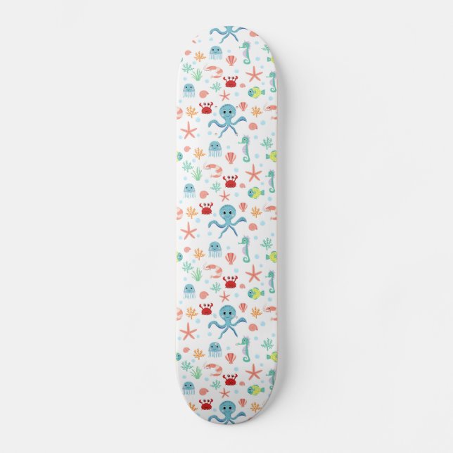 Sea World pattern Skateboard (Front)