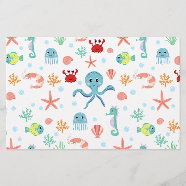 Sea World pattern Stationery (Front)