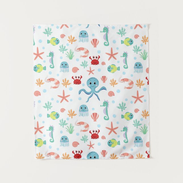 Sea World pattern Tapestry (Front)