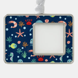 Sea World Silver Plated Framed Ornament