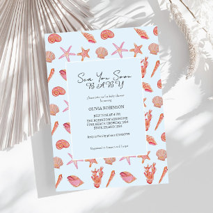 Sea You Soon Baby Beach Coastal Baby Shower Invitation