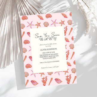 Sea You Soon Baby Beach Coastal Baby Shower Invitation