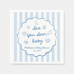 Sea You Soon Baby Bells Coastal Baby Shower Napkin