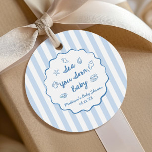 Sea You Soon Baby Coastal Baby Shower Favour Tags