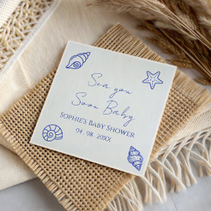 Sea You Soon Baby Coastal Baby Shower Napkin