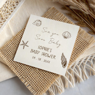 Sea You Soon Baby Coastal Baby Shower Napkin