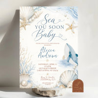 Sea You Soon Baby Ocean Summer Invitation