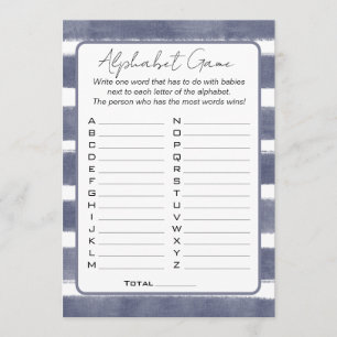 Sea You Soon Baby Shower Alphabet Game Invitation