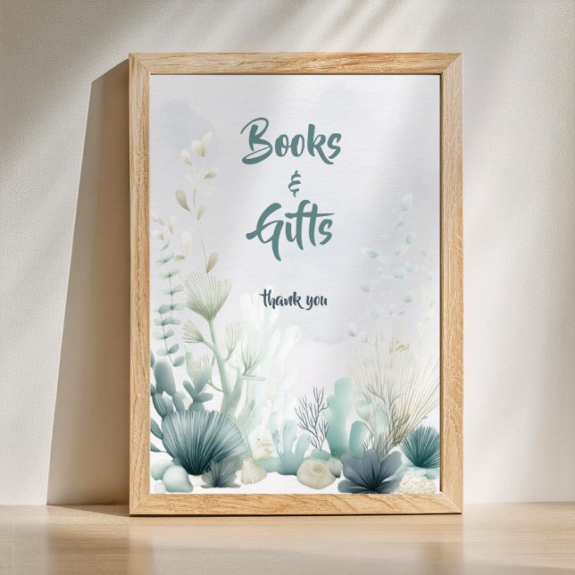 Sea You Soon Baby Shower Books and Gifts Poster (Books & Gifts Sea You Soon Baby Shower)