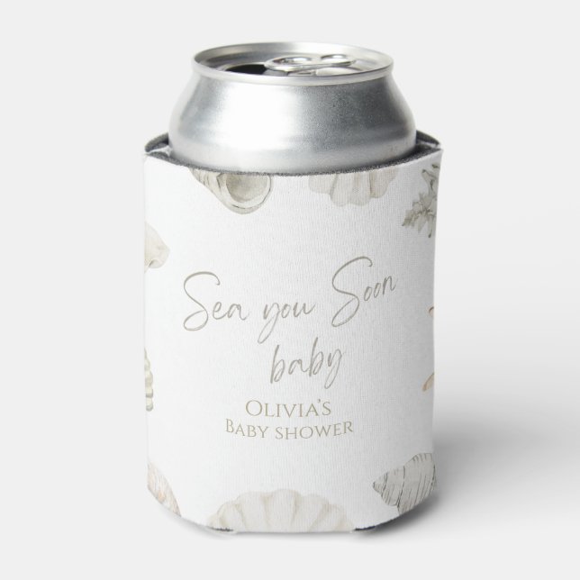 Sea you soon baby shower can cooler (Can Front)