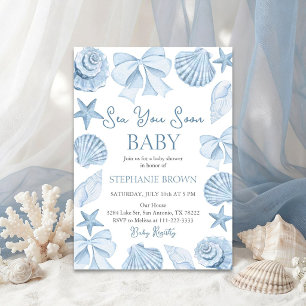 Sea You Soon Baby Shower Coastal Invitation