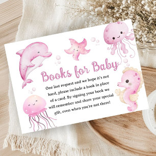 Sea You Soon Baby Shower Girl Pink Books For Baby Enclosure Card