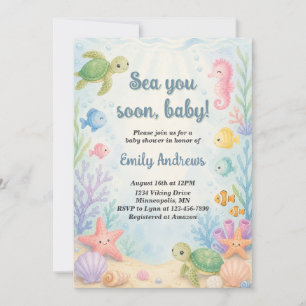 Sea You Soon Baby Shower Invitation