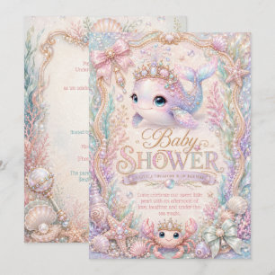 Sea You Soon Baby Shower Invitation Pearls Shell