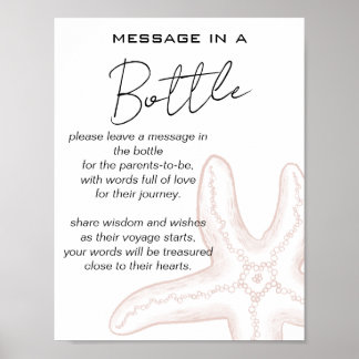 Sea You Soon Baby Shower Message in a Bottle Poster