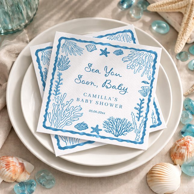 Sea You Soon Baby Shower  Napkin (Creator Uploaded)