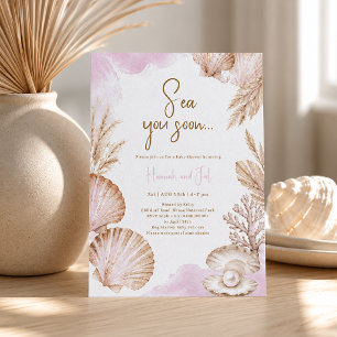 Sea You Soon Baby Shower, Ocean Baby Girl Invitation