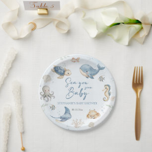 Sea you soon Baby Shower Paper Plate