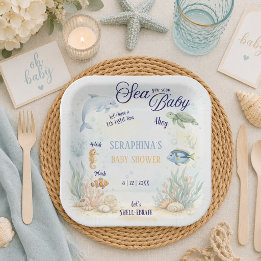 Sea You Soon Baby Shower Paper Plate