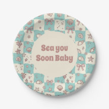 Sea You Soon Baby Shower Paper Plates