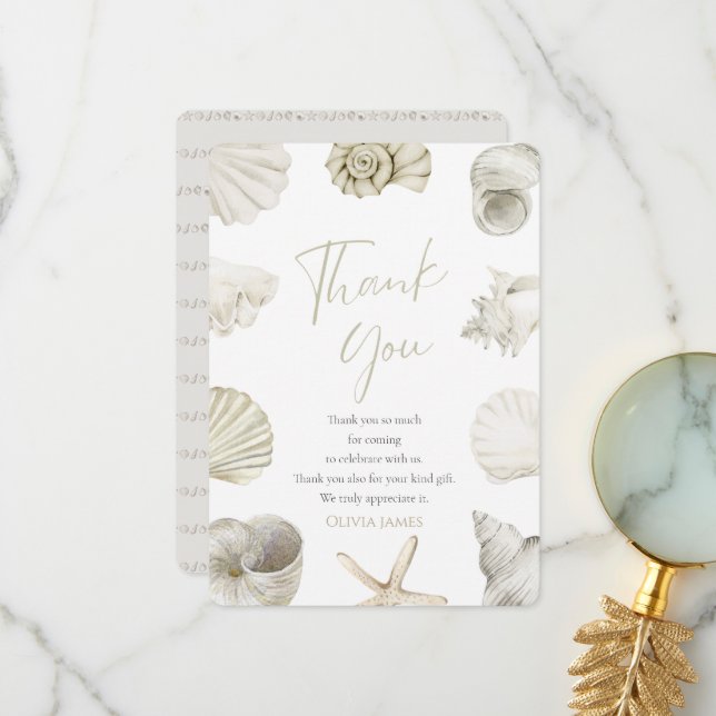 Sea you soon baby shower thank you card (Front/Back In Situ)