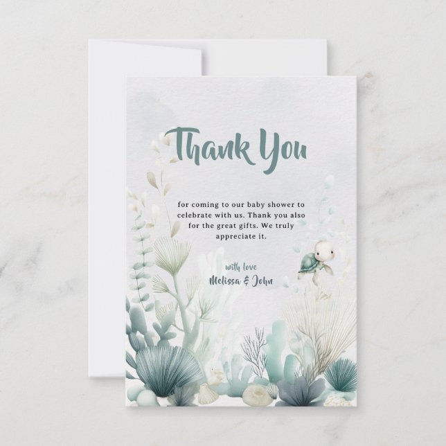 Sea You Soon Baby Shower Thank You Card (Front)