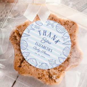 Sea You Soon Baby Shower Thank You Classic Round Sticker