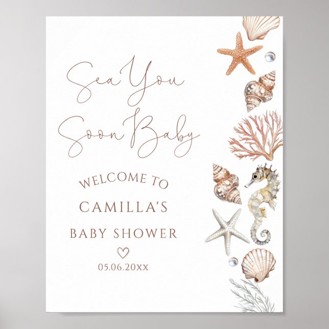 Sea You Soon Baby Shower Welcome Poster (Front)
