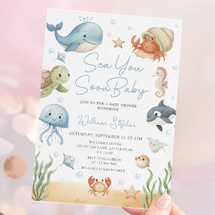 Sea You Soon Baby Under the Sea Baby Shower Invitation